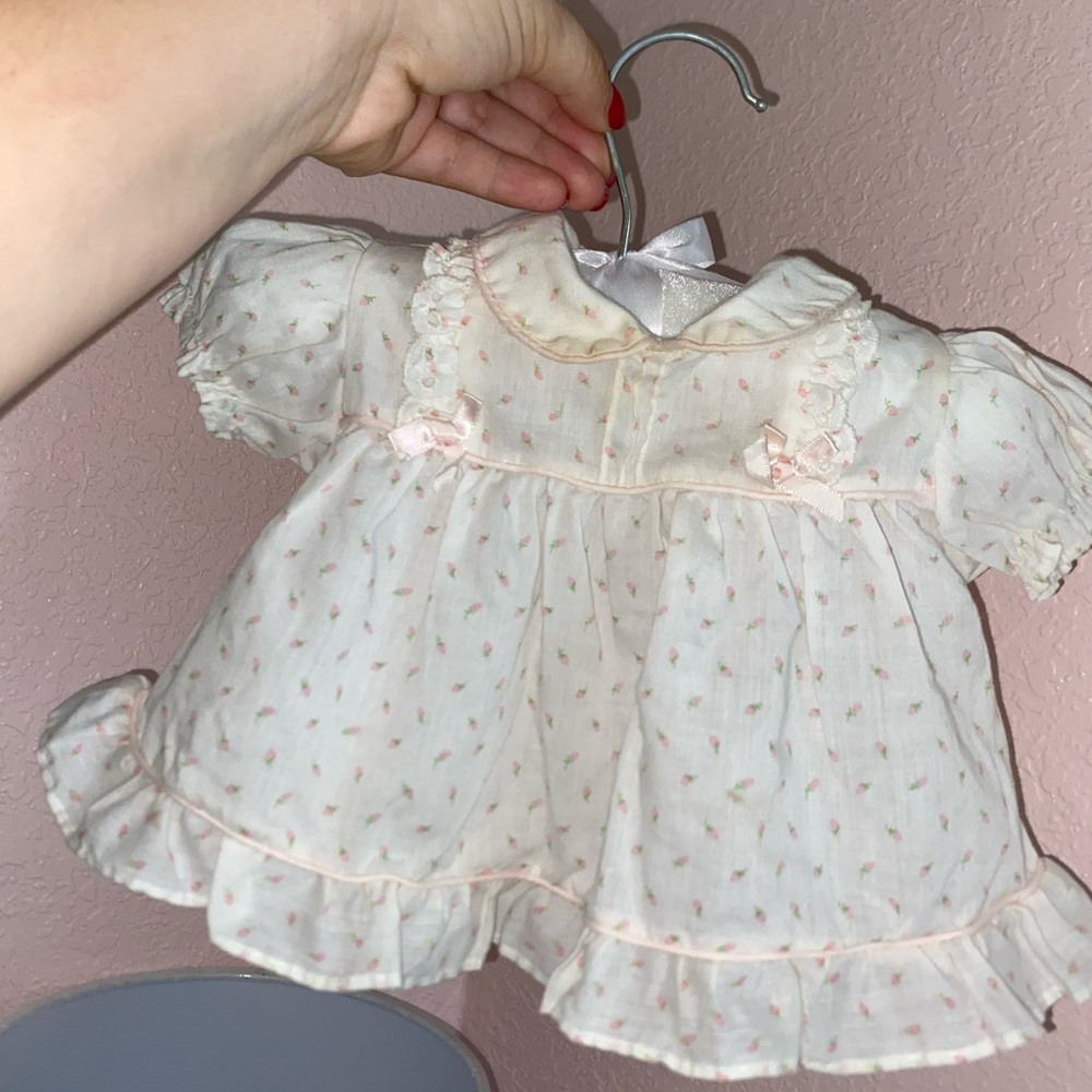 VINTAGE Adorable White Baby Dress & Bloomers